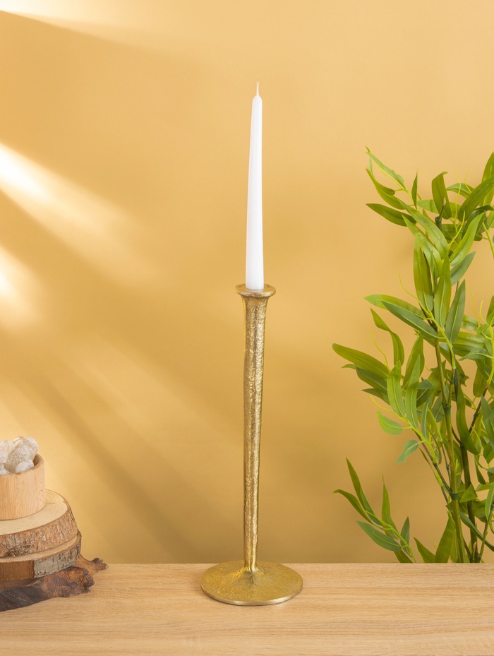 Подсвечник «Флейта», 37 см, алюминий, золото