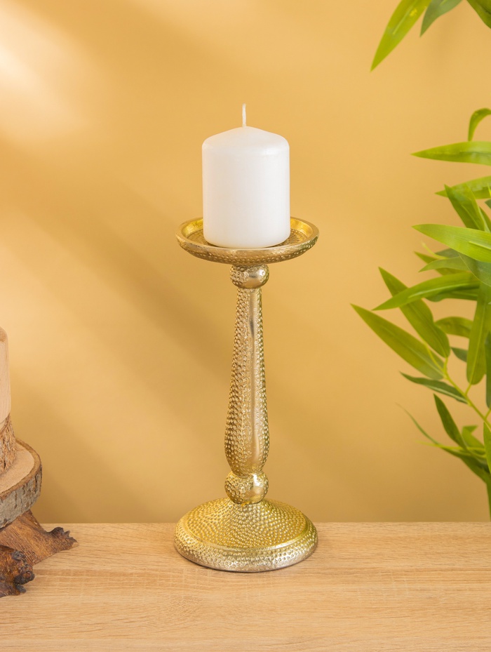 Подсвечник «Нью-Дели», 22 см, алюминий, золото