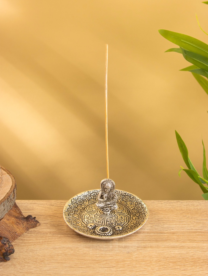 Подставка под благовония «Будда в позе лотоса», 11×11×7 см, алюминий