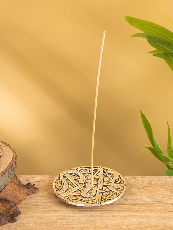 Подставка под благовония «Пентакль и Змеи», 10.5 см, алюминий