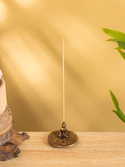 Подставка под благовония «Будда на тарелке», 7 см, латунь