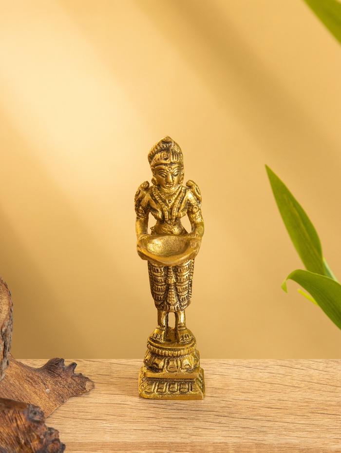 Подставка под благовония «Лакшми», 2.5×2.5×10 см, латунь - Фото 1