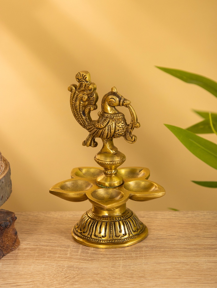 Подставка под благовония с 5 лепестками «Жар Птица», 9.5×9.5×14 см, латунь - Фото 1