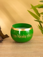 Свеча в чаше Yoga heal the soul зелёная, соевый воск 200 гр 8,5х7 см - фото 16048466