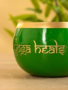 Свеча в чаше Yoga heal the soul зелёная, соевый воск 200 гр 8,5х7 см - Фото 4