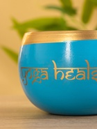 Свеча в чаше Yoga heal the soul голубая, соевый воск 200 гр 8,5х7 см - Фото 4