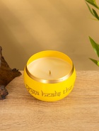 Свеча в чаше Yoga heal the soul жёлтая, соевый воск 200 гр 8,5х7 см - Фото 2