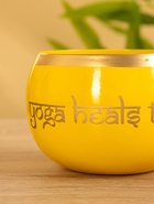 Свеча в чаше Yoga heal the soul жёлтая, соевый воск 200 гр 8,5х7 см - Фото 3
