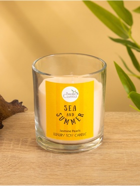Свеча с кристаллом внутри Sea and Summer Jasmine Pearls, 120 г, соевый воск, жасмин