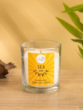 Свеча с кристаллом внутри Sea and Summer "Vacation at Sea" морской, 120 гр