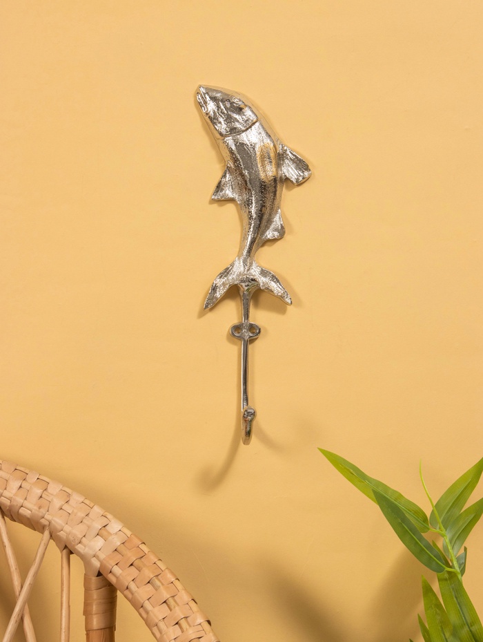 Крючок настенный «Рыба», 9×6.5×28 см, алюминий - Фото 1