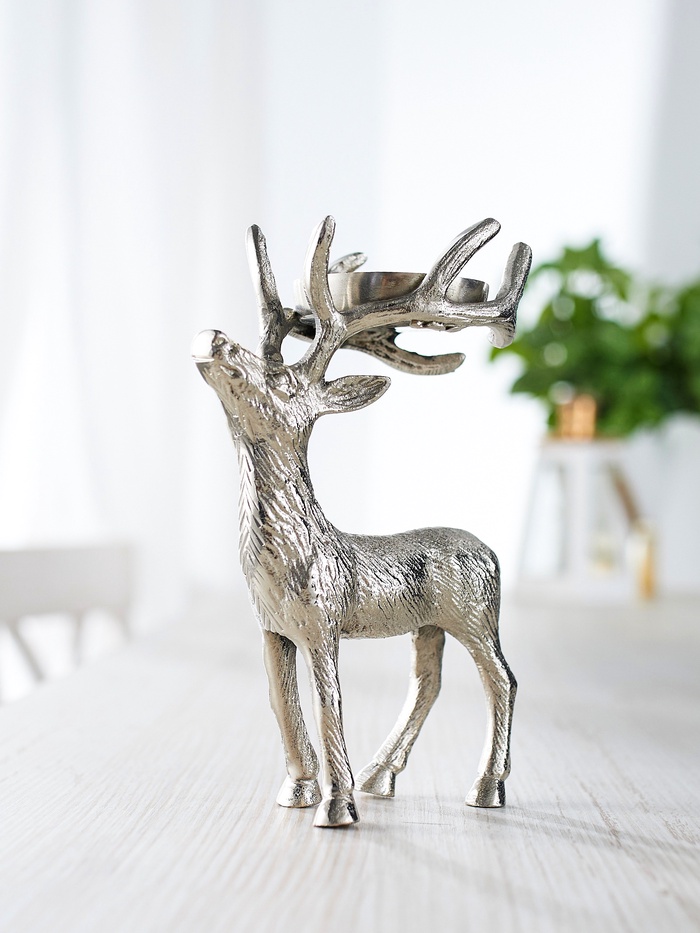 Подсвечник «Лесной олень», 13×7.5×18 см, алюминий - Фото 1