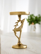 Подсвечник «Оленёнок», 10×10×17 см, алюминий, золотой - фото 60973938