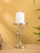 Подсвечник «Оленёнок», 10×10×17 см, алюминий, серебряный - Фото 4