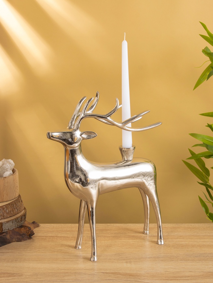 Подсвечник «Олень», 26.5×8.5×34.5 см, алюминий - Фото 1