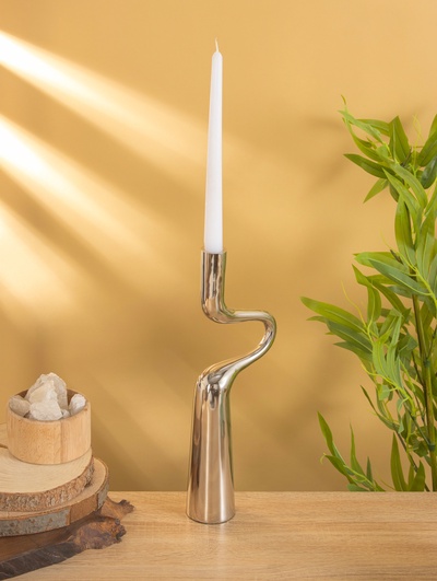 Подсвечники «Сплетение», набор 2 шт., 11×6×34 см, алюминий