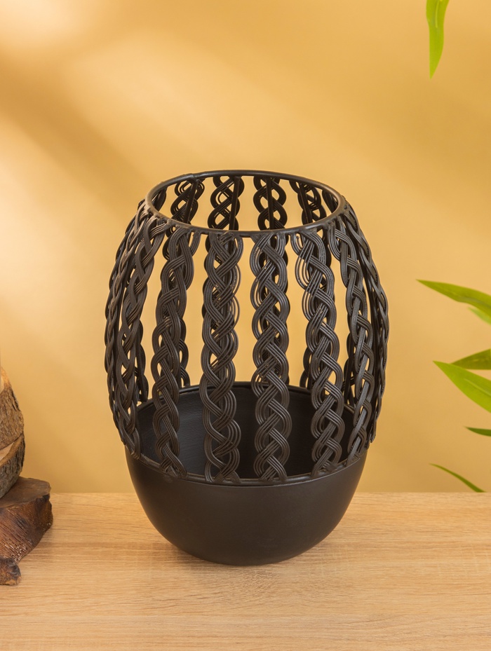 Подсвечник «Плетение», 17×17×23 см, металл