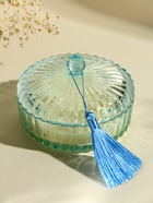 Ароматическая свеча в шкатулке «Голубая», 3 фитиля, колокольчики, 13.3×13.3×9.5 см - Фото 4