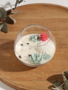 Ароматическая свеча в подсвечнике «Суккуленты», 1 фитиль, кофе, 11×11×10 см - Фото 1