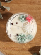 Ароматическая свеча в подсвечнике «Суккуленты», 1 фитиль, кофе, 11×11×10 см - Фото 2