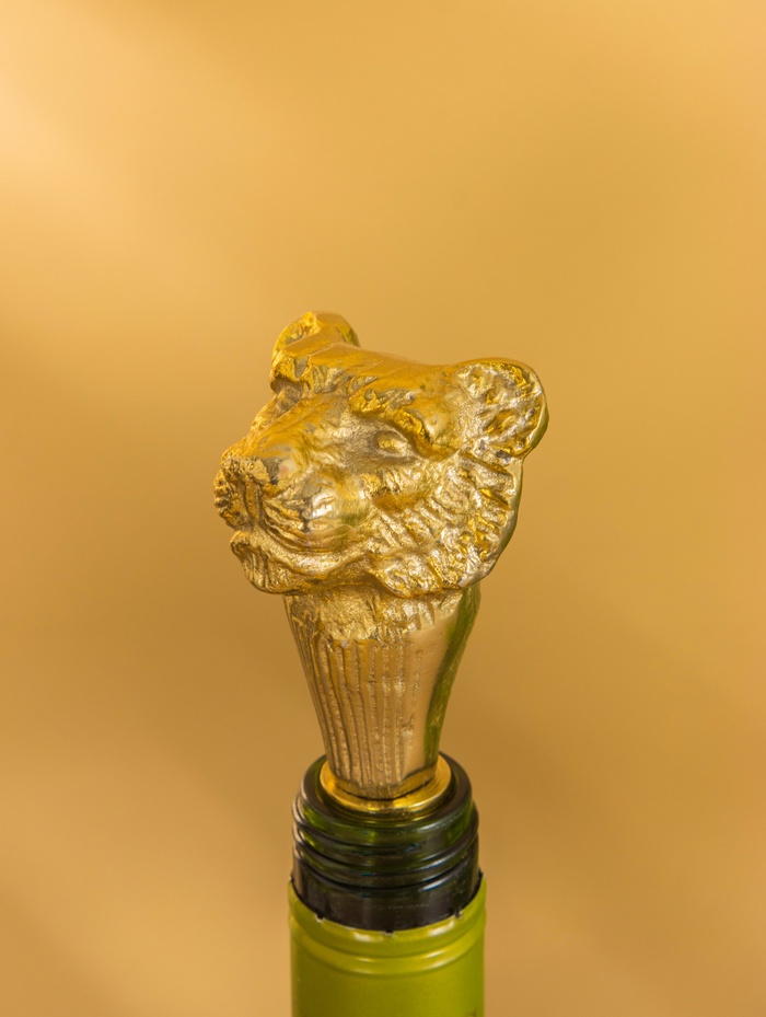 Пробка для бутылок «Лев», 5×5×13 см, алюминий - Фото 1