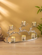 Подсвечник на 6 свечей «Северные олени», 51×11.5×21.5 см, алюминий - Фото 1