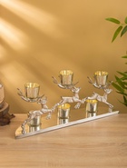 Подсвечник на 6 свечей «Северные олени», 51×11.5×21.5 см, алюминий - Фото 4