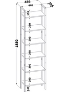 Стеллаж напольный открытый «СТ400», с полками, 486×296×1850 мм, цвет белый - Фото 5