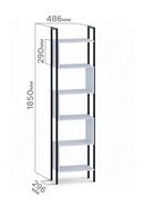 Стеллаж напольный открытый «СТ401», с полками, 486×296×1850 мм, цвет бетон - Фото 2