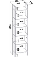 Стеллаж напольный открытый «СТ401», с полками, 486×296×1850 мм, цвет бетон - Фото 5