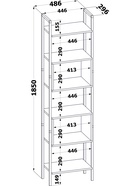 Стеллаж напольный открытый «СТ402», с полками, 486×296×1850 мм, цвет бетон - Фото 5