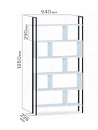 Стеллаж напольный открытый «СТ403», с полками, 940×296×1850 мм, цвет белый - Фото 2