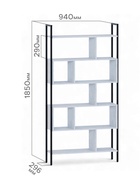 Стеллаж напольный открытый «СТ403», с полками, 940×296×1850 мм, цвет бетон - Фото 2