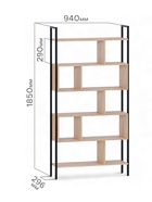 Стеллаж напольный открытый «СТ403», с полками, 940×296×1850 мм, цвет дуб сонома - Фото 2
