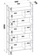 Стеллаж напольный открытый «СТ403», с полками, 940×296×1850 мм, цвет дуб сонома - Фото 5
