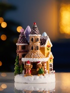 Светодиодная фигура «Пряничный замок», 10×7 см, 4 LED, от батареек, свечение тёплое белое - Фото 1