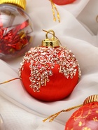 Ёлочные игрушки «Капризы зимы», шары новогодние, d=6 см, 9 шт. красный - Фото 2