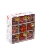 Ёлочные игрушки «Капризы зимы», шары новогодние, d=6 см, 9 шт. красный - Фото 6