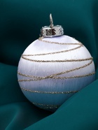 Ёлочные игрушки «Капризы зимы», шары новогодние, d=6 см, 12 шт., золотистая посыпка, белые - Фото 5