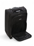 Чемодан на колёсах маленький 45 л (S), на молнии, с увеличением, кодовый замок, 4 колеса, чёрный - Фото 11