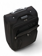 Чемодан на колёсах маленький 45 л (S), на молнии, с увеличением, кодовый замок, 4 колеса, чёрный - Фото 10