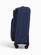 Чемодан на колёсах маленький 45 л (S), на молнии, кодовый замок, 4 колеса, синий - Фото 3