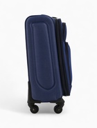 Чемодан на колёсах маленький 45 л (S), на молнии, кодовый замок, 4 колеса, синий - Фото 5