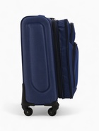 Чемодан на колёсах маленький 45 л (S), на молнии, кодовый замок, 4 колеса, синий - Фото 6