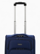 Чемодан на колёсах маленький 45 л (S), на молнии, кодовый замок, 4 колеса, синий - Фото 7