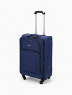 Чемодан на колёсах средний 72 л (M), на молнии, кодовый замок, 4 колеса, синий - Фото 2