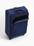 Чемодан на колёсах средний 72 л (M), на молнии, кодовый замок, 4 колеса, синий - Фото 11