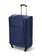 Чемодан на колёсах большой 97 л (L), на молнии, кодовый замок, 4 колеса, синий - Фото 2