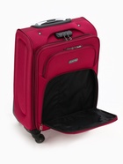 Чемодан на колёсах маленький 45 л (S), на молнии, с увеличением, кодовый замок, 4 колеса, красный - Фото 12