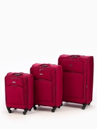 Чемодан на колёсах маленький 45 л (S), на молнии, с увеличением, кодовый замок, 4 колеса, красный - Фото 13